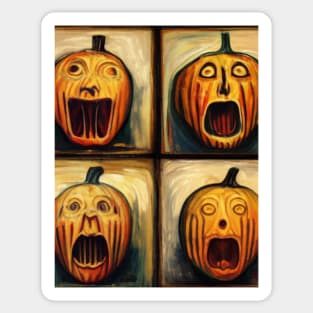 Halloween Screaming Pumpkins Sticker